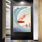 affiche de competition de surf vintage