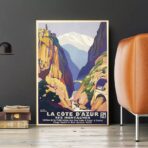 affiche côté d'azur vintage