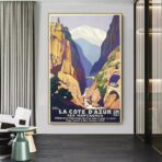 affiche côté d'azur vintage