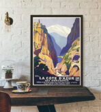 affiche côté d'azur vintage