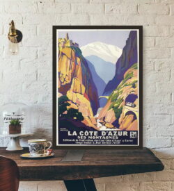 affiche côté d'azur vintage