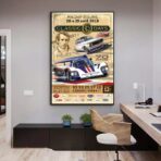 affiche course automobile vintage