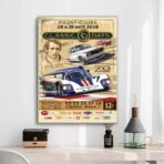 affiche course automobile vintage