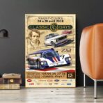 affiche course automobile vintage