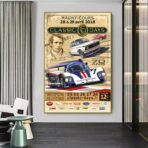 affiche course automobile vintage