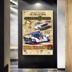 affiche course automobile vintage