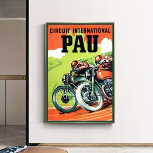 affiche de motard vintage