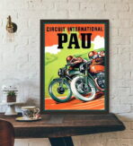 affiche de motard vintage