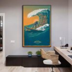 affiche de surf vintage