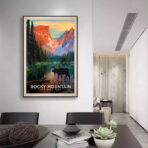 affiche montagne vintage