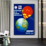 affiche montgolfière vintage