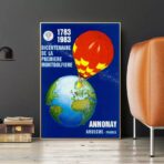 affiche montgolfière vintage