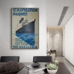 affiche paquebot vintage