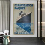 affiche paquebot vintage