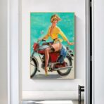 affiche pin up moto