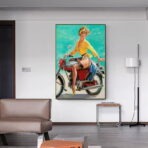 affiche pin up moto