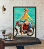 affiche pin up moto