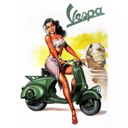 affiche pin up vespa