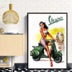 affiche pin up vespa