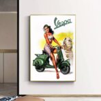 affiche pin up vespa