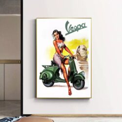 affiche pin up vespa