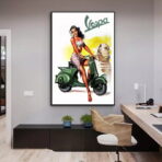 affiche pin up vespa