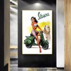 affiche pin up vespa
