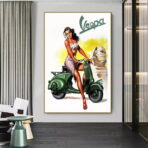 affiche pin up vespa