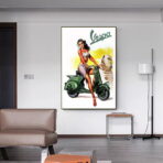 affiche pin up vespa
