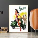 affiche pin up vespa
