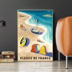 affiche plage vintage
