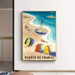 affiche plage vintage