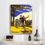 affiche publicitaire moto vintage