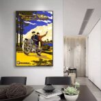 affiche publicitaire moto vintage