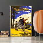 affiche publicitaire moto vintage