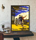 affiche publicitaire moto vintage