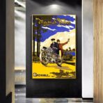 affiche publicitaire moto vintage