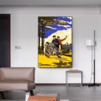 affiche publicitaire moto vintage
