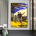 affiche publicitaire moto vintage