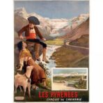 affiche Pyrénées vintage