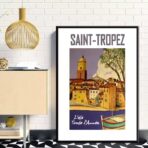 affiche saint tropez vintage
