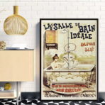 affiche salle de bain vintage