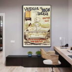 affiche salle de bain vintage