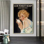 affiche toilette vintage