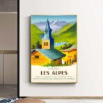 affiche vintage alpes