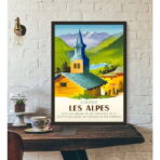 affiche vintage alpes