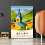 affiche vintage alpes