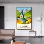 affiche vintage alpes