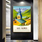 affiche vintage alpes