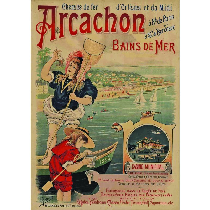 affiche-vintage-arcachon affiche vintage arcachon